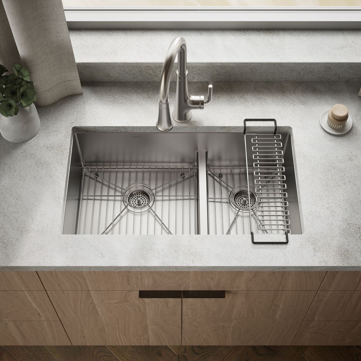 Strive® Smart Divide® 32" undermount double-bowl kitchen sink