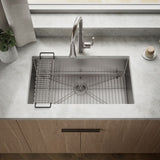 Strive® 32" undermount single-bowl kitchen sink with accessories