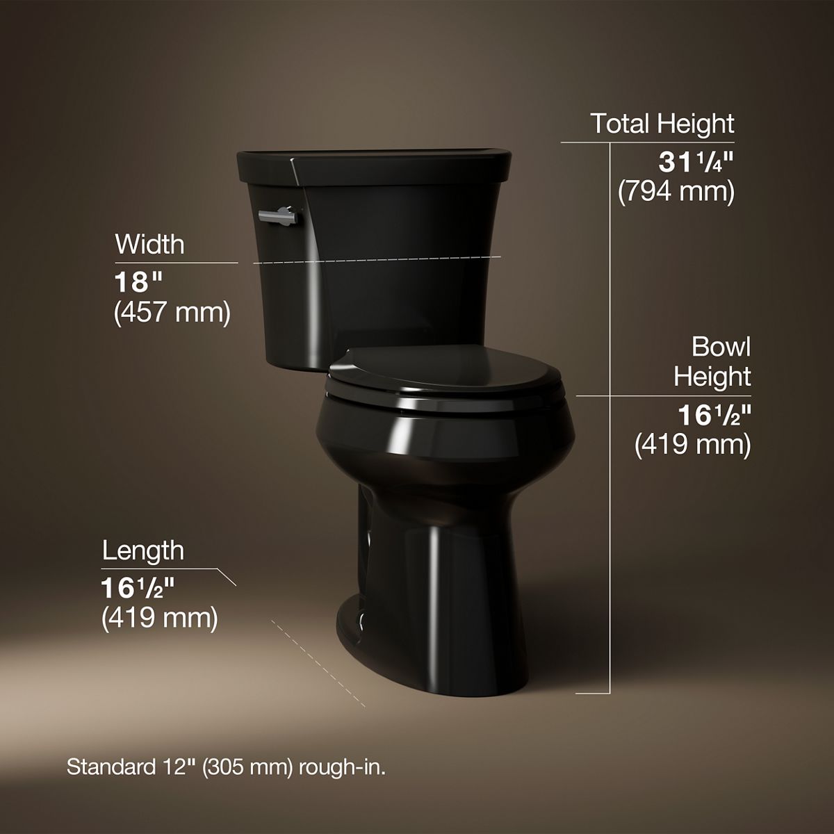 Highline® Two-piece elongated toilet, 1.0 gpf