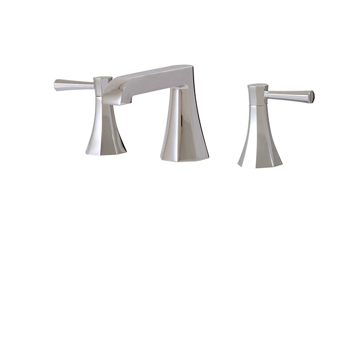 Short widespread lavatory faucet