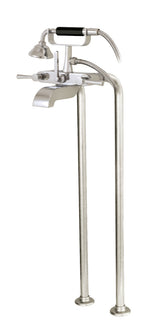 Cradle tub filler with handshower and floor risers