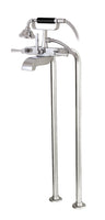 Cradle tub filler with handshower and floor risers