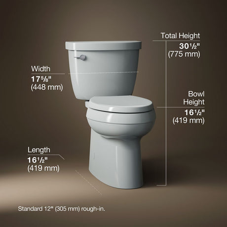 Cimarron® Two-piece elongated toilet with skirted trapway, 1.28 gpf