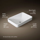 Vox® 22-3/4" rectangular vessel bathroom sink