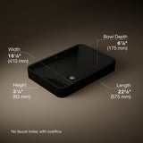 Vox® 22-3/4" rectangular vessel bathroom sink