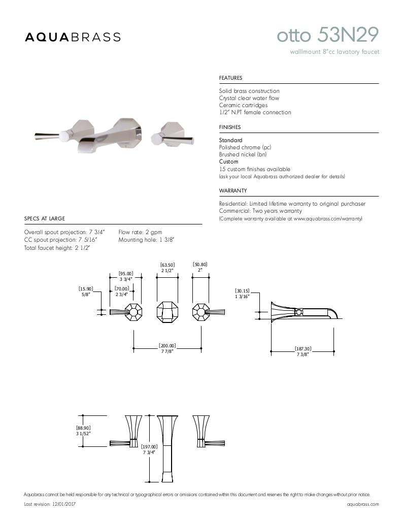 Wallmount 8" c.c. lavatory faucet