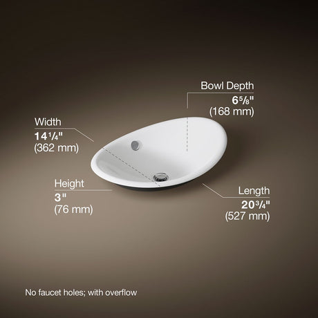 Iron Plains® 20-3/4" oval vessel bathroom sink
