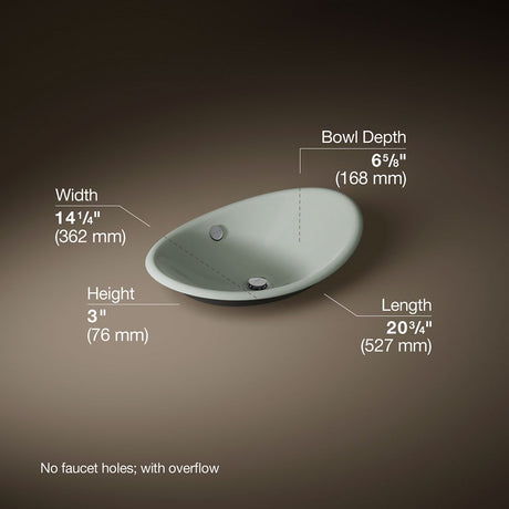 Iron Plains® 20-3/4" oval vessel bathroom sink
