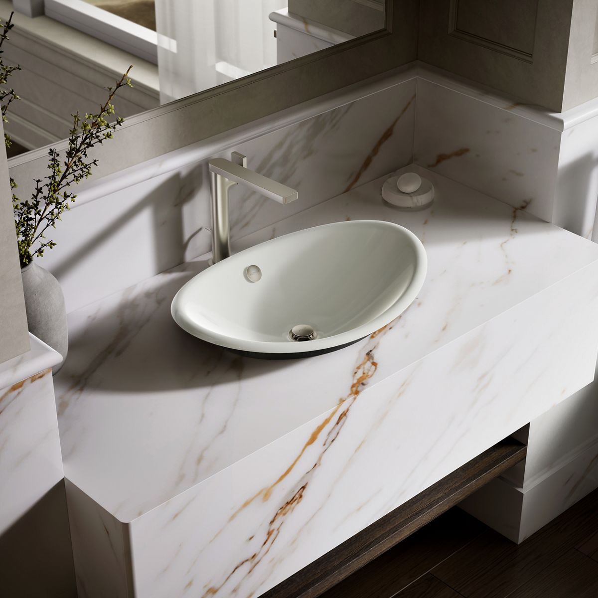 Iron Plains® 20-3/4" oval vessel bathroom sink