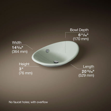 Iron Plains® 20-3/4" oval vessel bathroom sink
