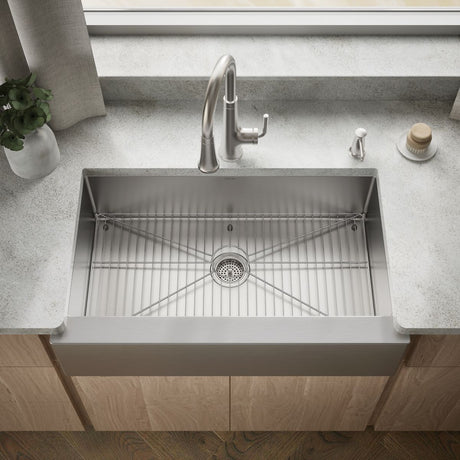 Strive® 35-1/2" undermount single-bowl farmhouse kitchen sink