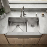 Strive® Smart Divide® 35-1/2" undermount double-bowl farmhouse kitchen sink