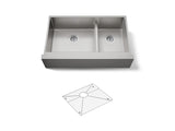 Strive® Smart Divide® 35-1/2" undermount double-bowl farmhouse kitchen sink