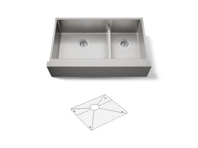 Strive® Smart Divide® 35-1/2" undermount double-bowl farmhouse kitchen sink