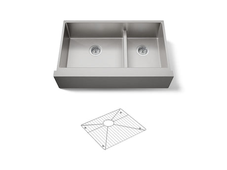 Strive® Smart Divide® 35-1/2" undermount double-bowl farmhouse kitchen sink