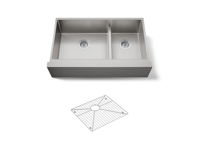 Strive® Smart Divide® 35-1/2" undermount double-bowl farmhouse kitchen sink