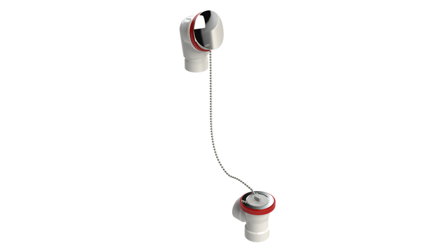 PVC DIRECT DRAIN WASTE & OVERFLOW PLUG & CHAIN HALF KIT (542DCSHK-CP)