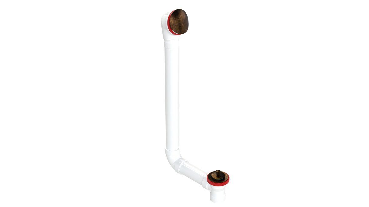 PVC DIRECT DRAIN WASTE & OVERFLOW LIFT & TURN EXTENDED (542DL-20VB)