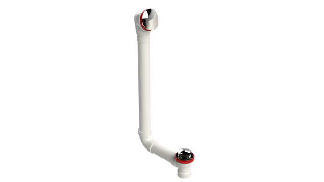 PVC DIRECT DRAIN WASTE & OVERFLOW TIP TOE EXTENDED (542DTIP-20CP)