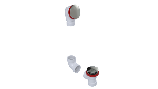 PVC DIRECT DRAIN WASTE & OVERFLOW TIP TOE KIT (542DTIPK)