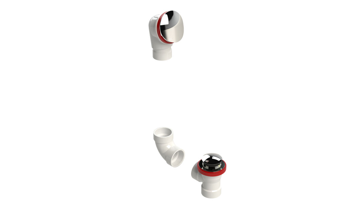 PVC DIRECT DRAIN WASTE & OVERFLOW TIP TOE KIT (542DTIPK)