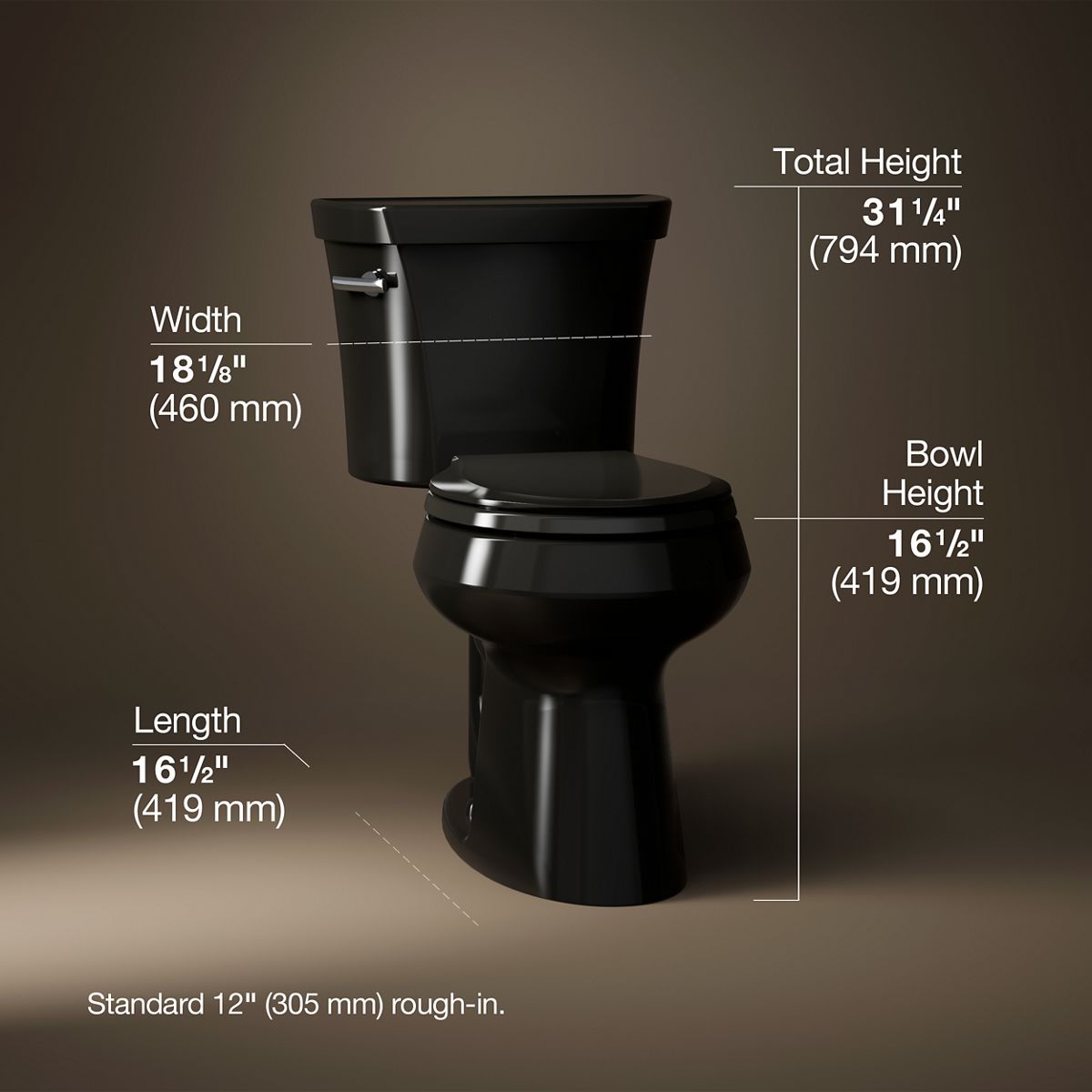 Highline® Two-piece round-front toilet, 1.28 gpf