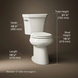 Highline® Two-piece round-front toilet, 1.28 gpf