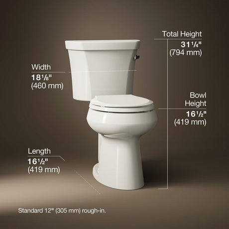 Highline® Two-piece round-front toilet, 1.28 gpf