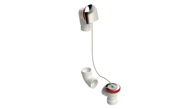 PVC DIRECT DRAIN WASTE & OVERFLOW PLUG & CHAIN KIT (54DCSK-CP)