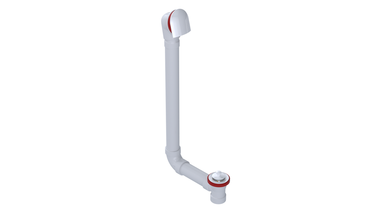 PVC DIRECT DRAIN WASTE & OVERFLOW LIFT & TURN EXTENDED (54DL-20W)