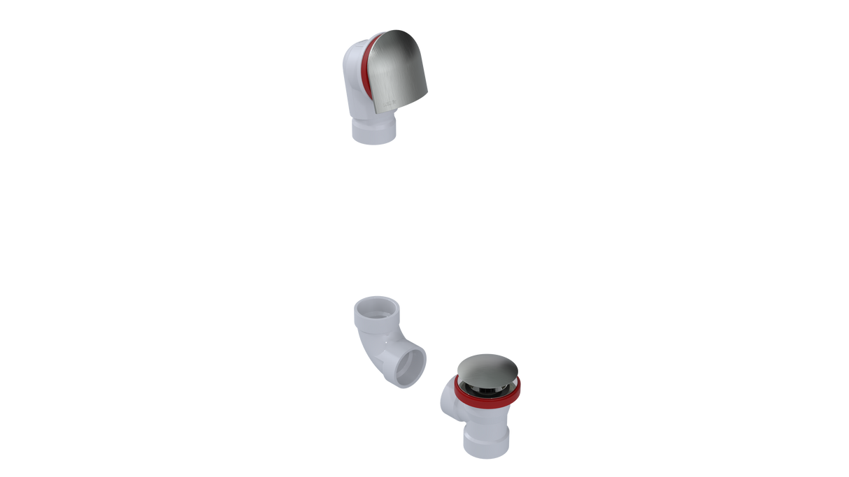 PVC DIRECT DRAIN WASTE & OVERFLOW CLICKER® KIT (54DQK)