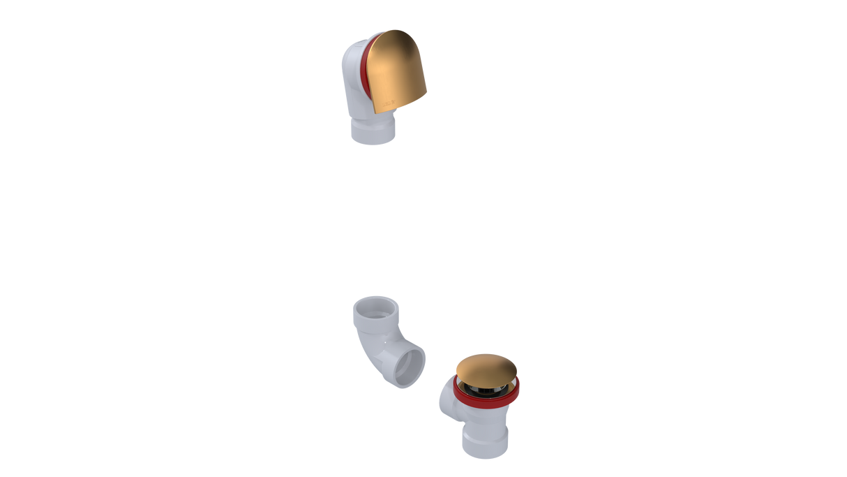 PVC DIRECT DRAIN WASTE & OVERFLOW CLICKER® KIT (54DQK)
