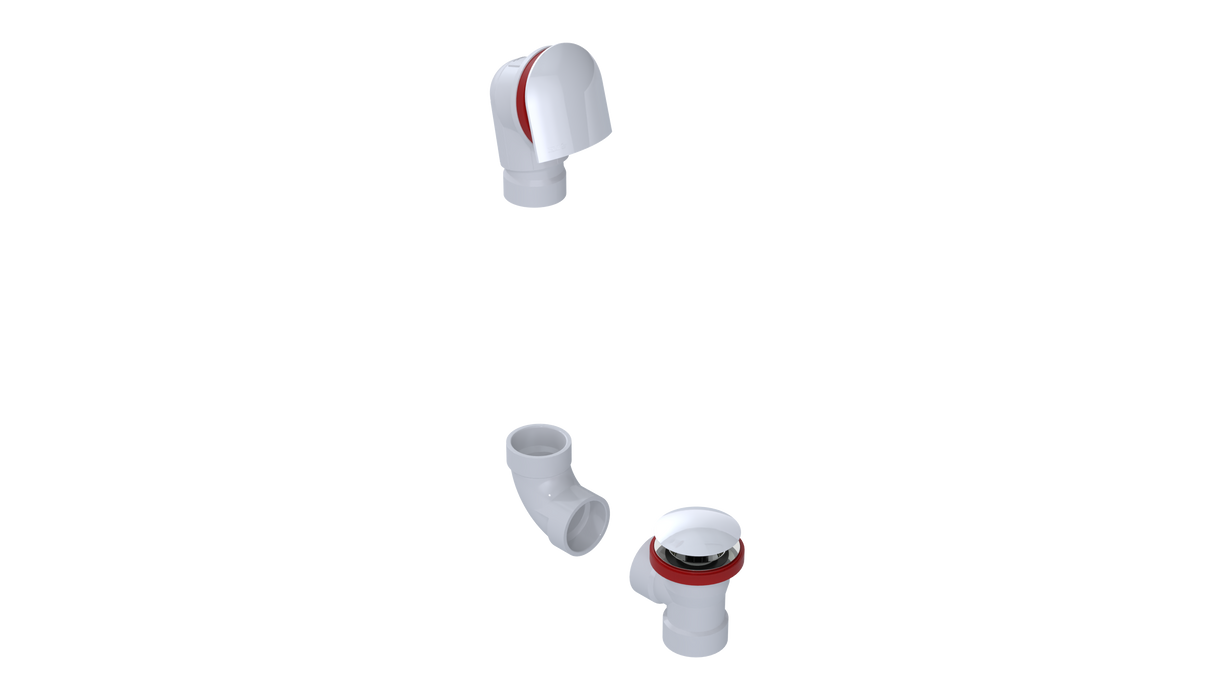 PVC DIRECT DRAIN WASTE & OVERFLOW CLICKER® KIT (54DQK)