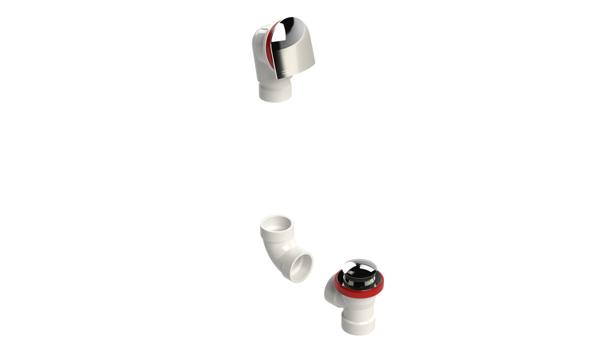 PVC DIRECT DRAIN WASTE & OVERFLOW TIP TOE KIT (54DTIPK)