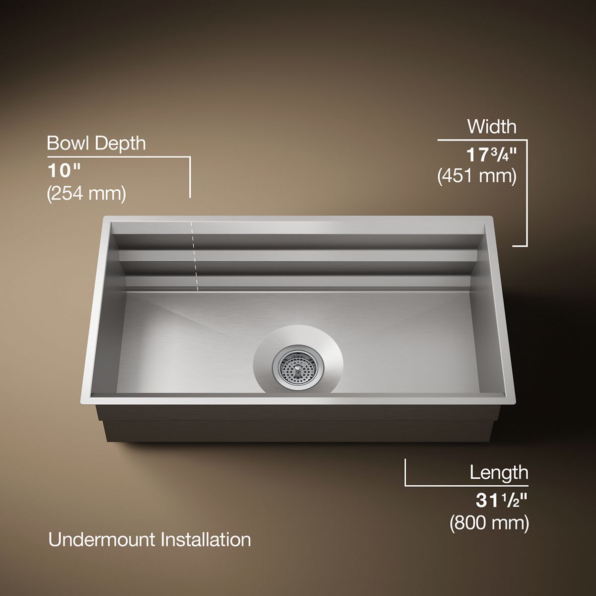 Prolific® 33" undermount single-bowl workstation kitchen sink