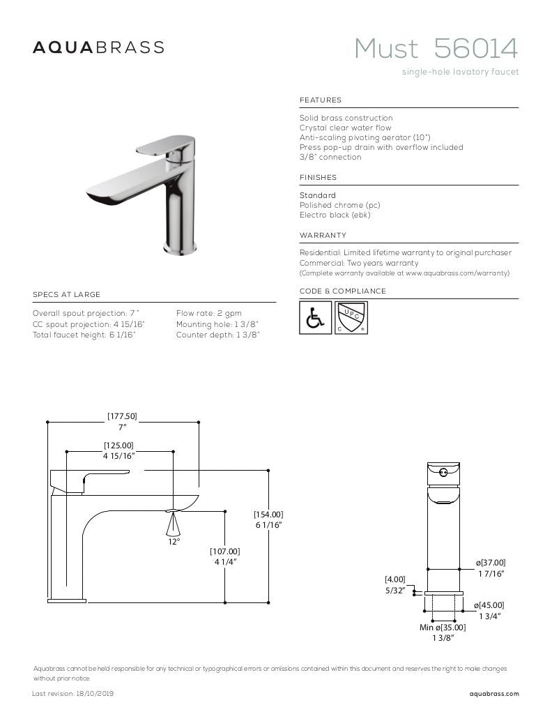 Single-hole lavatory faucet