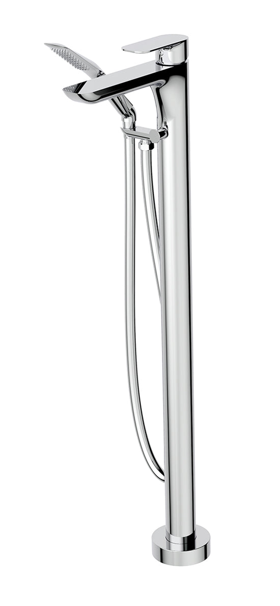 Floormount tub filler with handshower