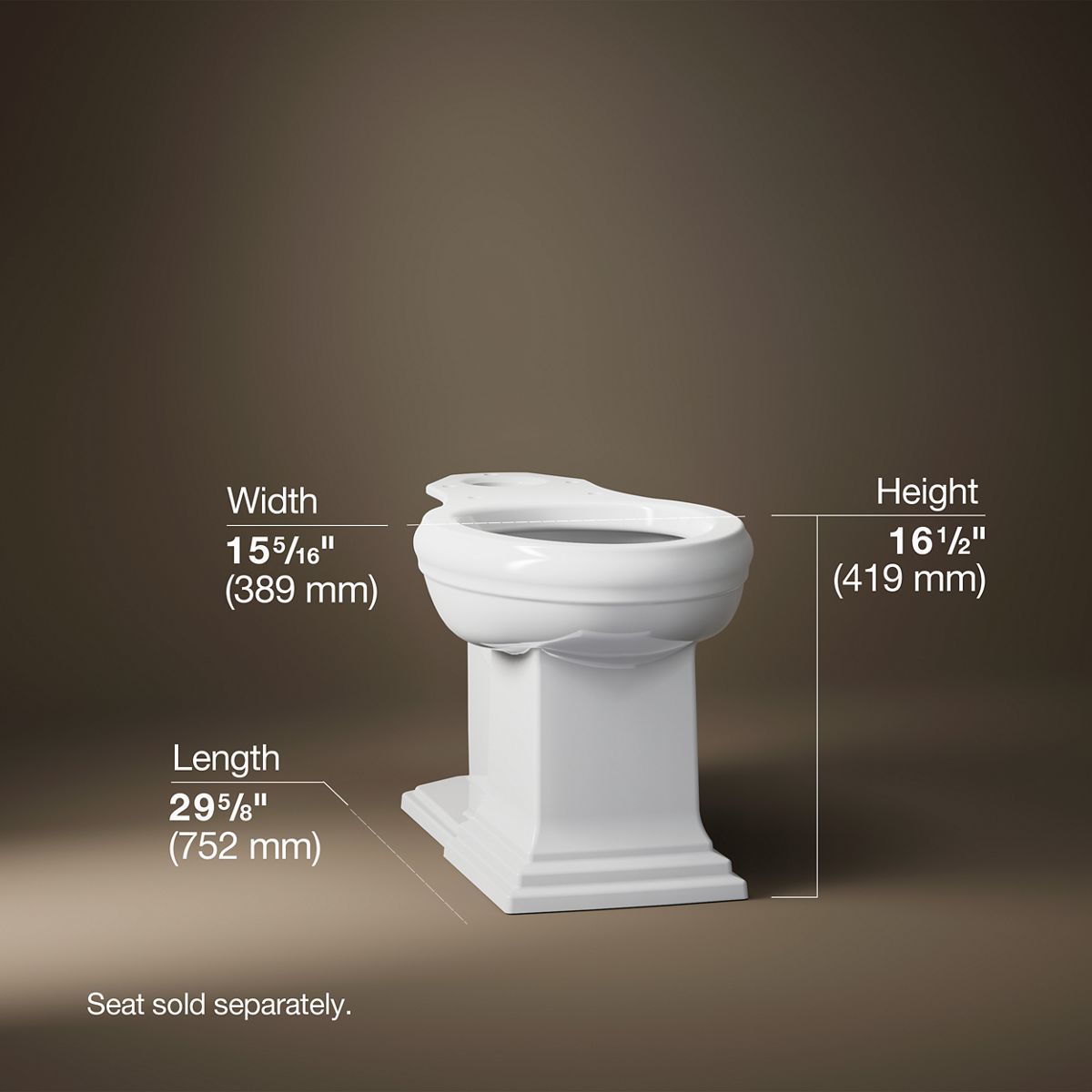 Memoirs® Elongated bowl with concealed trapway