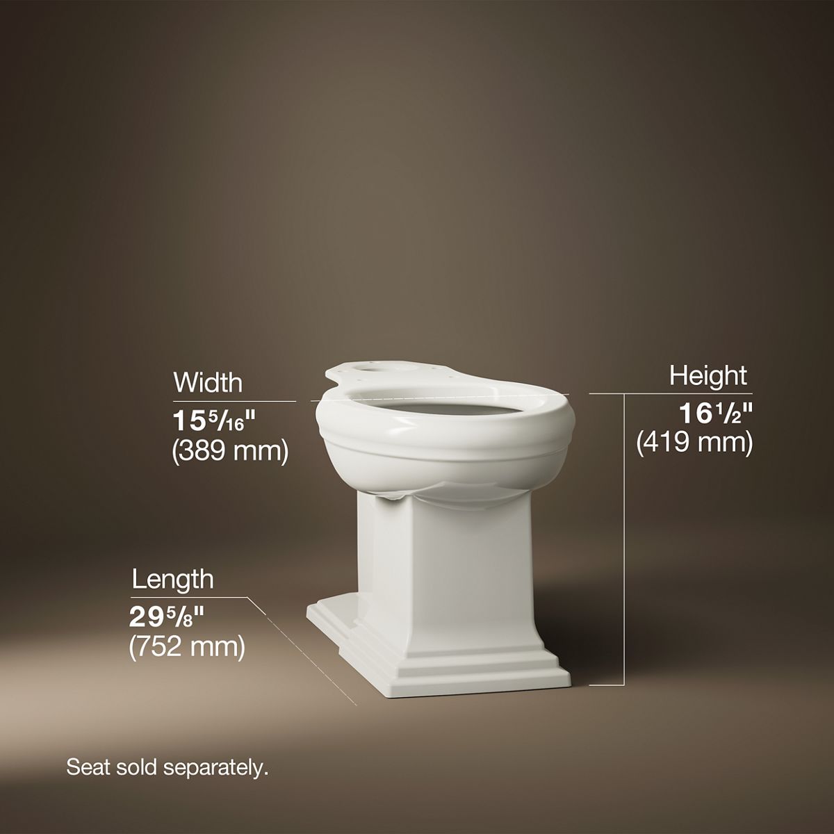 Memoirs® Elongated bowl with concealed trapway