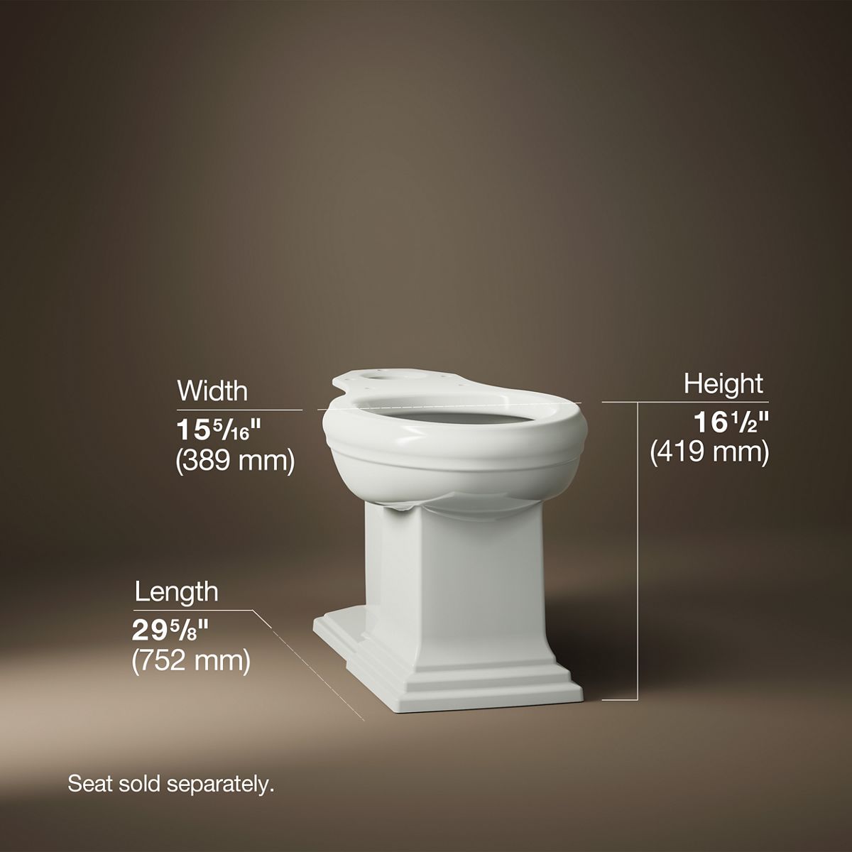 Memoirs® Elongated bowl with concealed trapway