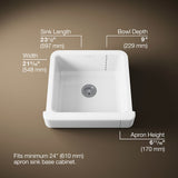 Whitehaven® 23-1/2" undermount single-bowl farmhouse kitchen sink