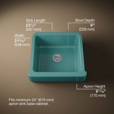 Whitehaven® 23-1/2" undermount single-bowl farmhouse kitchen sink