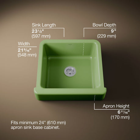 Whitehaven® 23-1/2" undermount single-bowl farmhouse kitchen sink
