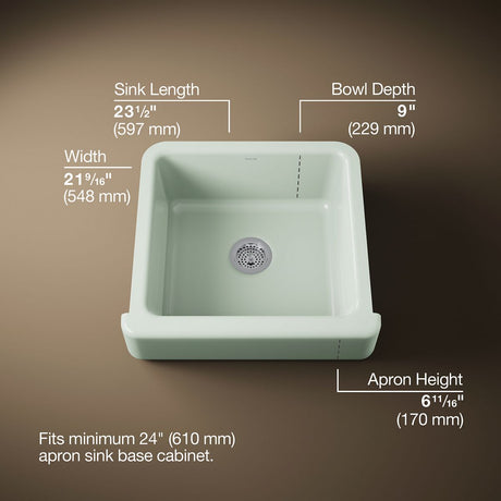 Whitehaven® 23-1/2" undermount single-bowl farmhouse kitchen sink