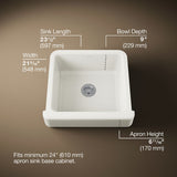 Whitehaven® 23-1/2" undermount single-bowl farmhouse kitchen sink