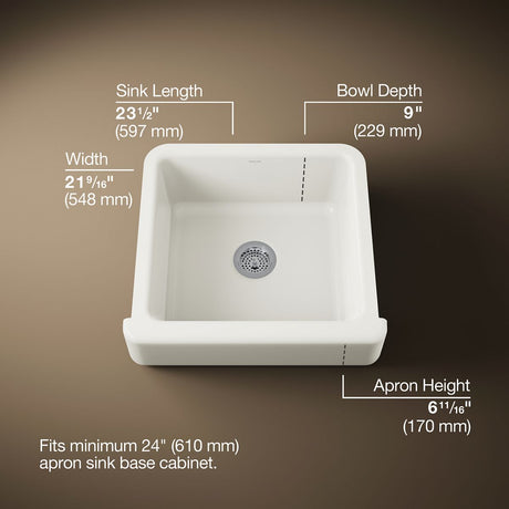 Whitehaven® 23-1/2" undermount single-bowl farmhouse kitchen sink