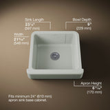 Whitehaven® 23-1/2" undermount single-bowl farmhouse kitchen sink