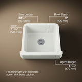 Whitehaven® 23-1/2" undermount single-bowl farmhouse kitchen sink