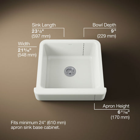 Whitehaven® 23-1/2" undermount single-bowl farmhouse kitchen sink
