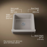 Whitehaven® 23-1/2" undermount single-bowl farmhouse kitchen sink